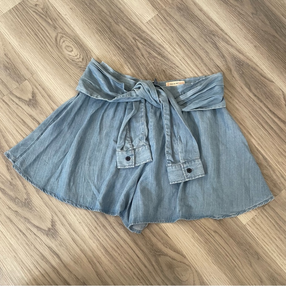 Paul and Joe Tie Denim Chambray Shorts